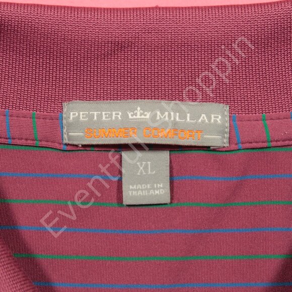 Peter Millar Summer Comfort Harnett Stripe Stretch Jersey Polo Shirt Pur… - Picture 4 of 5
